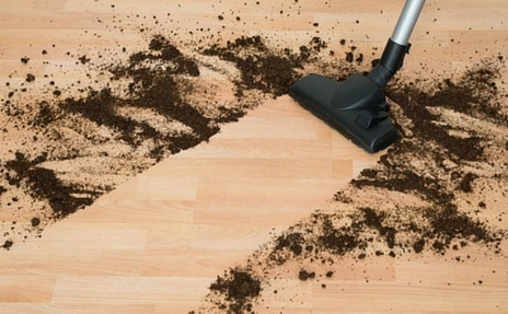 mop cleaning dirt on hardwood flooring